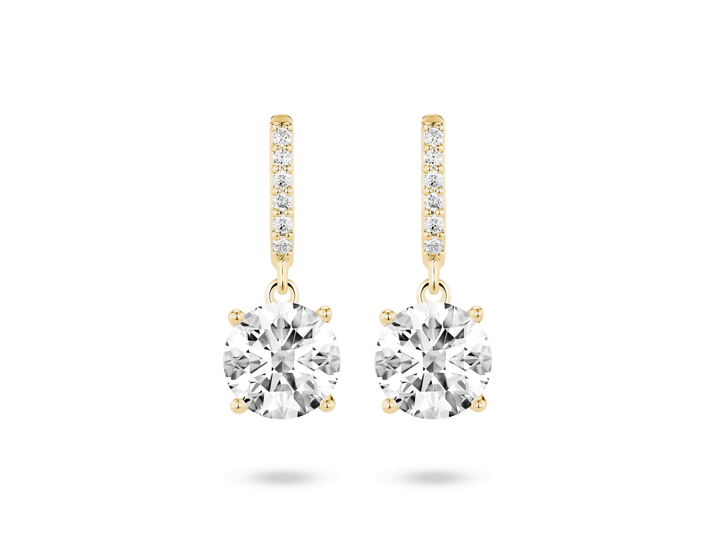 Lab-Grown Diamond 2ct. tw. Round Brilliant Solitaire Drop Earrings | White