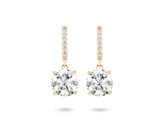 Lab-Grown Diamond 2ct. tw. Round Brilliant Solitaire Drop Earrings | White