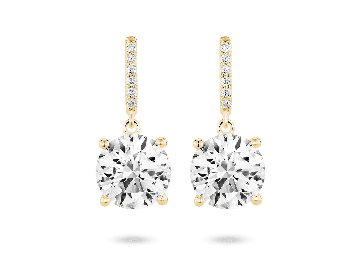 Lab-Grown Diamond 4ct. tw. Round Brilliant Solitaire Drop Earrings | White