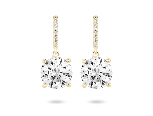 Lab-Grown Diamond 4ct. tw. Round Brilliant Solitaire Drop Earrings | White