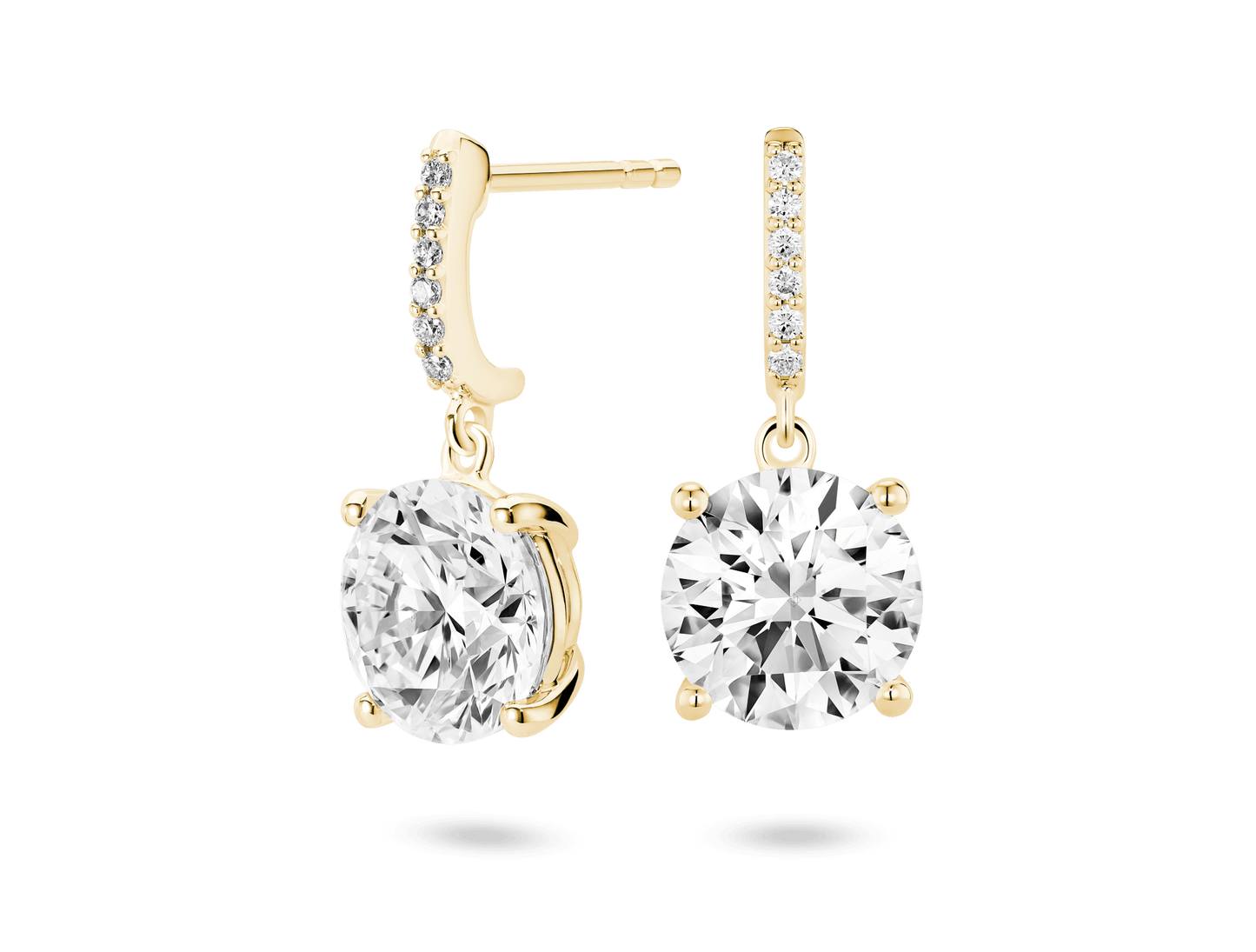 Lab-Grown Diamond 4ct. tw. Round Brilliant Solitaire Drop Earrings | White