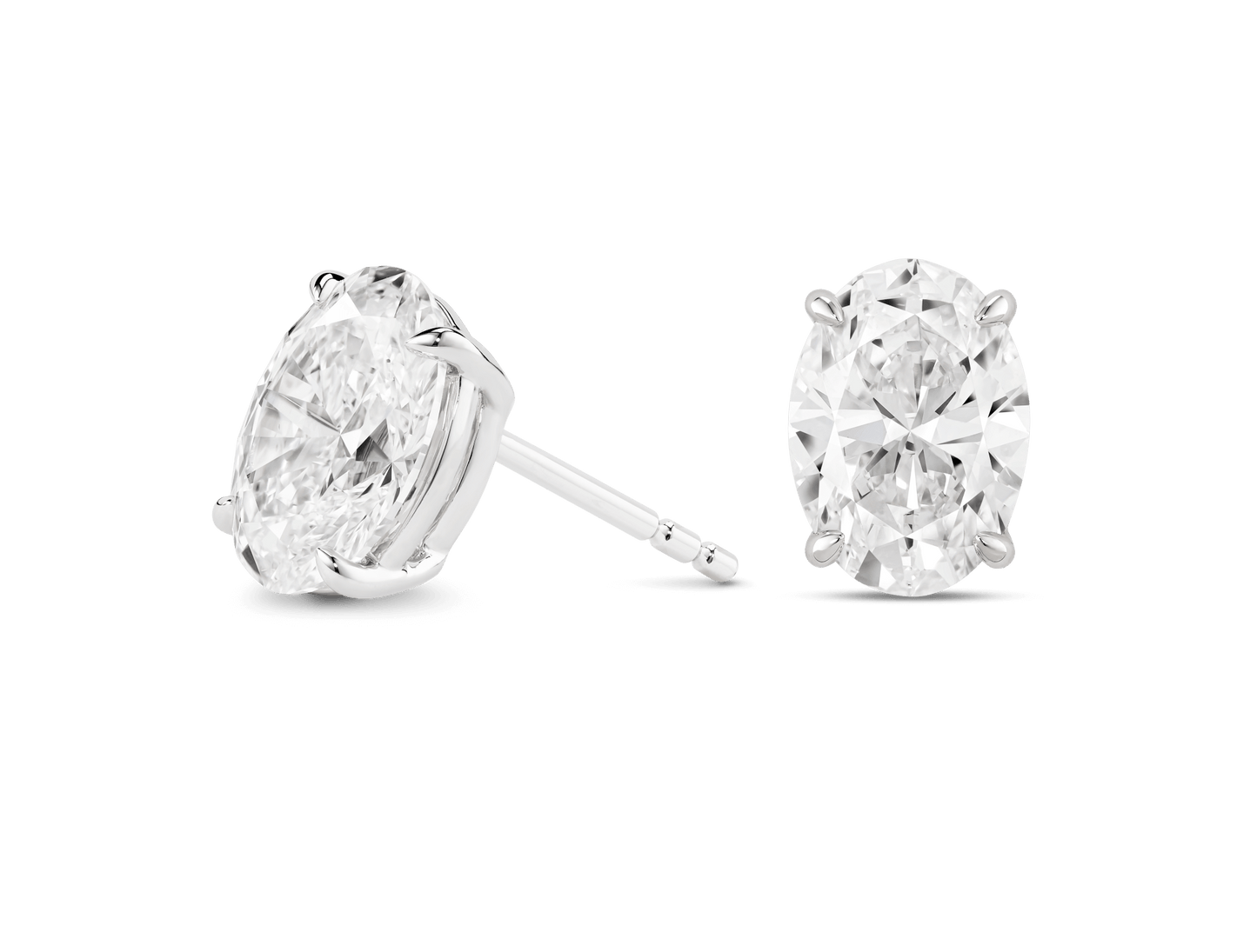 Lab-Grown Diamond 2ct. tw. Oval Cut Studs | White