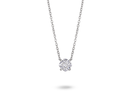 Lab-Grown Diamond 1ct. Cushion Cut 14k Gold Pendant | White