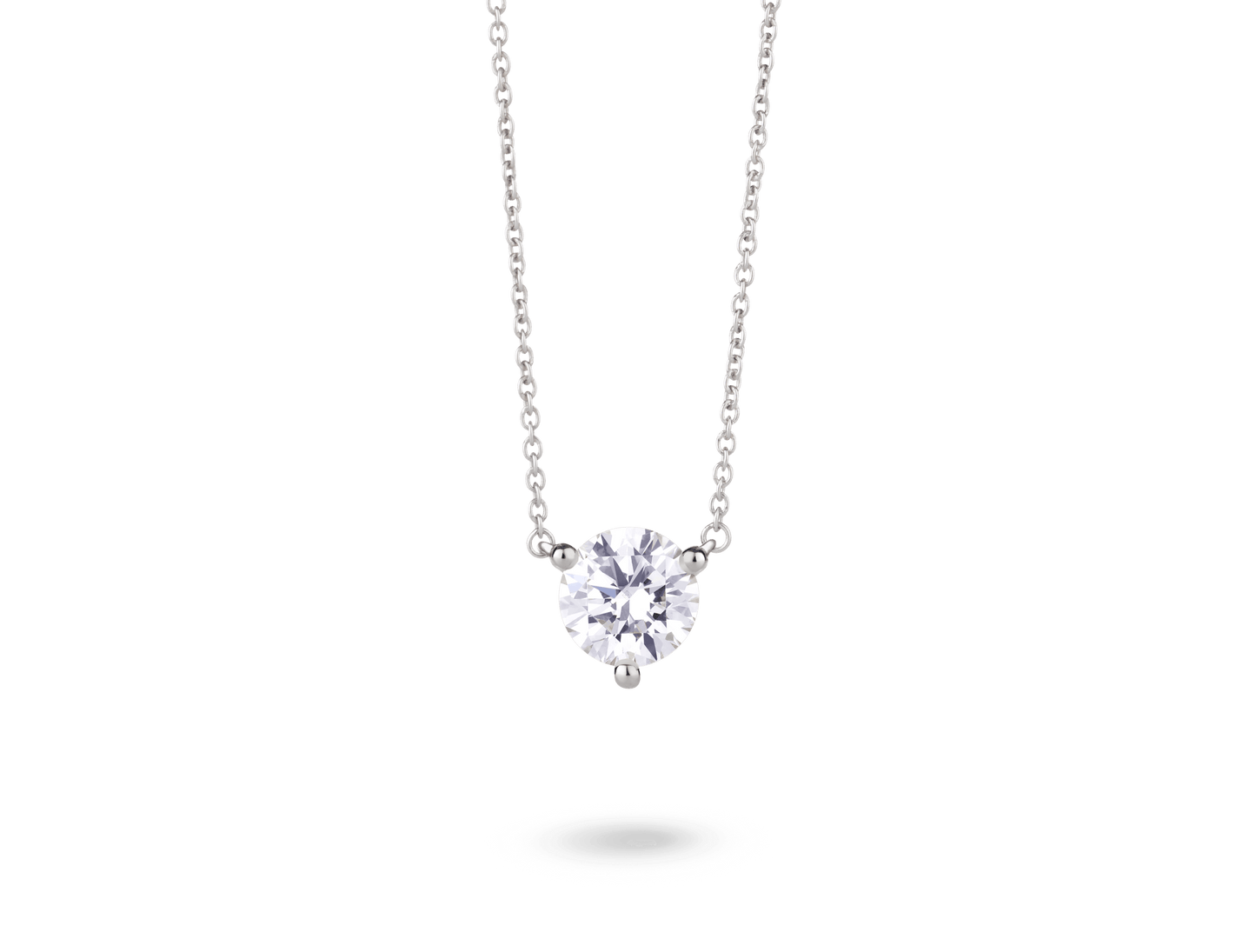 Lab-Grown Diamond 1ct. Round Brilliant Solitaire 14k Gold Pendant | White