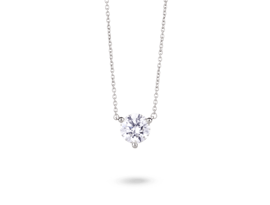 Lab-Grown Diamond 1ct. Round Brilliant Solitaire 14k Gold Pendant | White