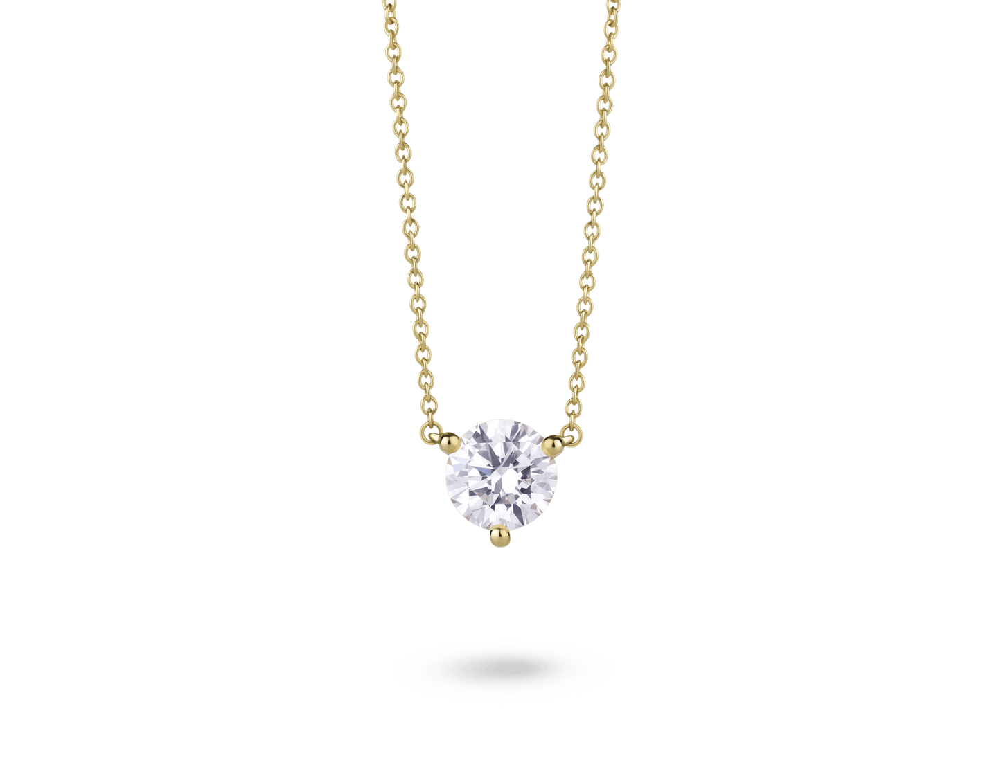 Lab-Grown Diamond 1ct. Round Brilliant Solitaire 14k Gold Pendant | White