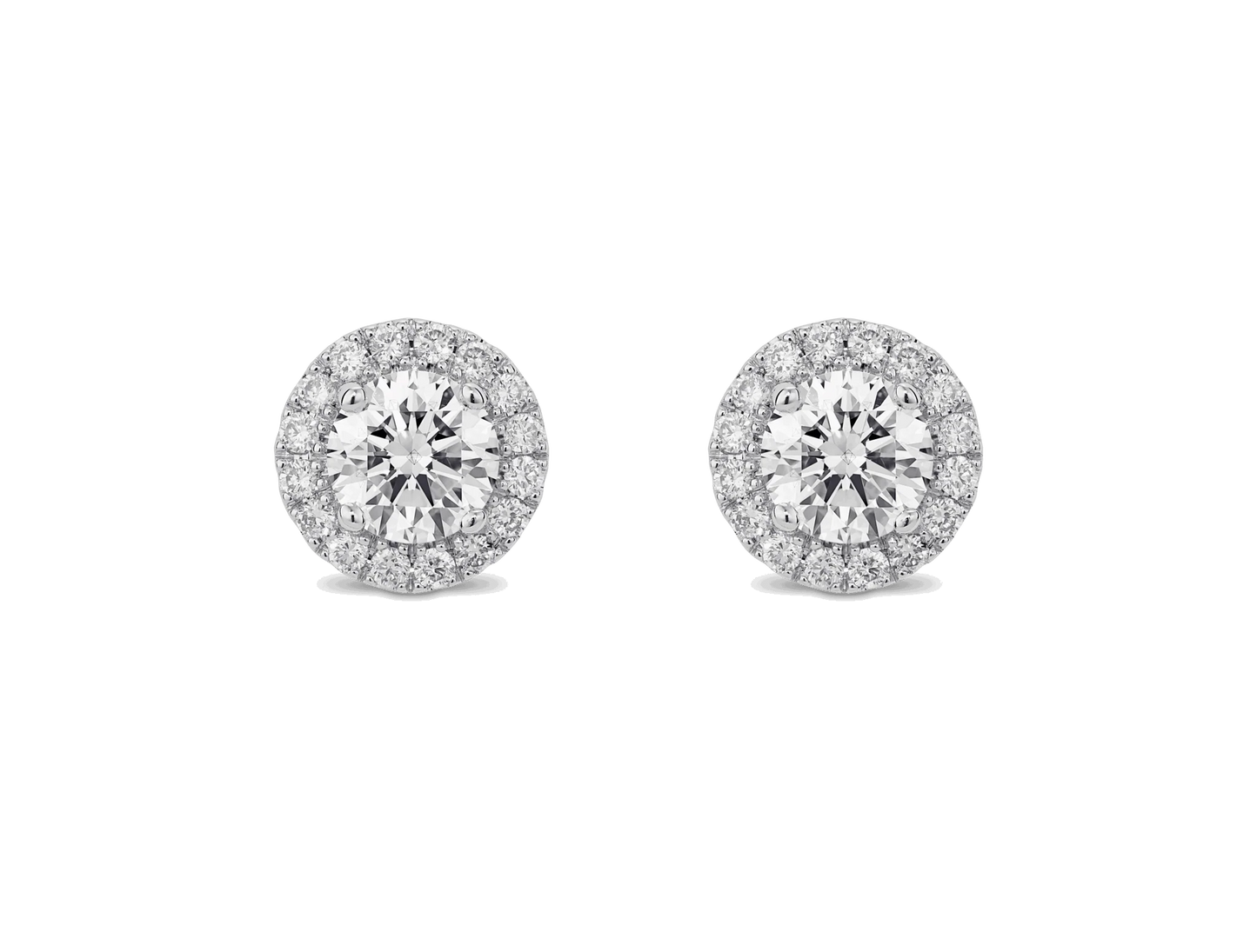 Lab-Grown Diamond 1ct. tw. Halo 14k Gold Earrings