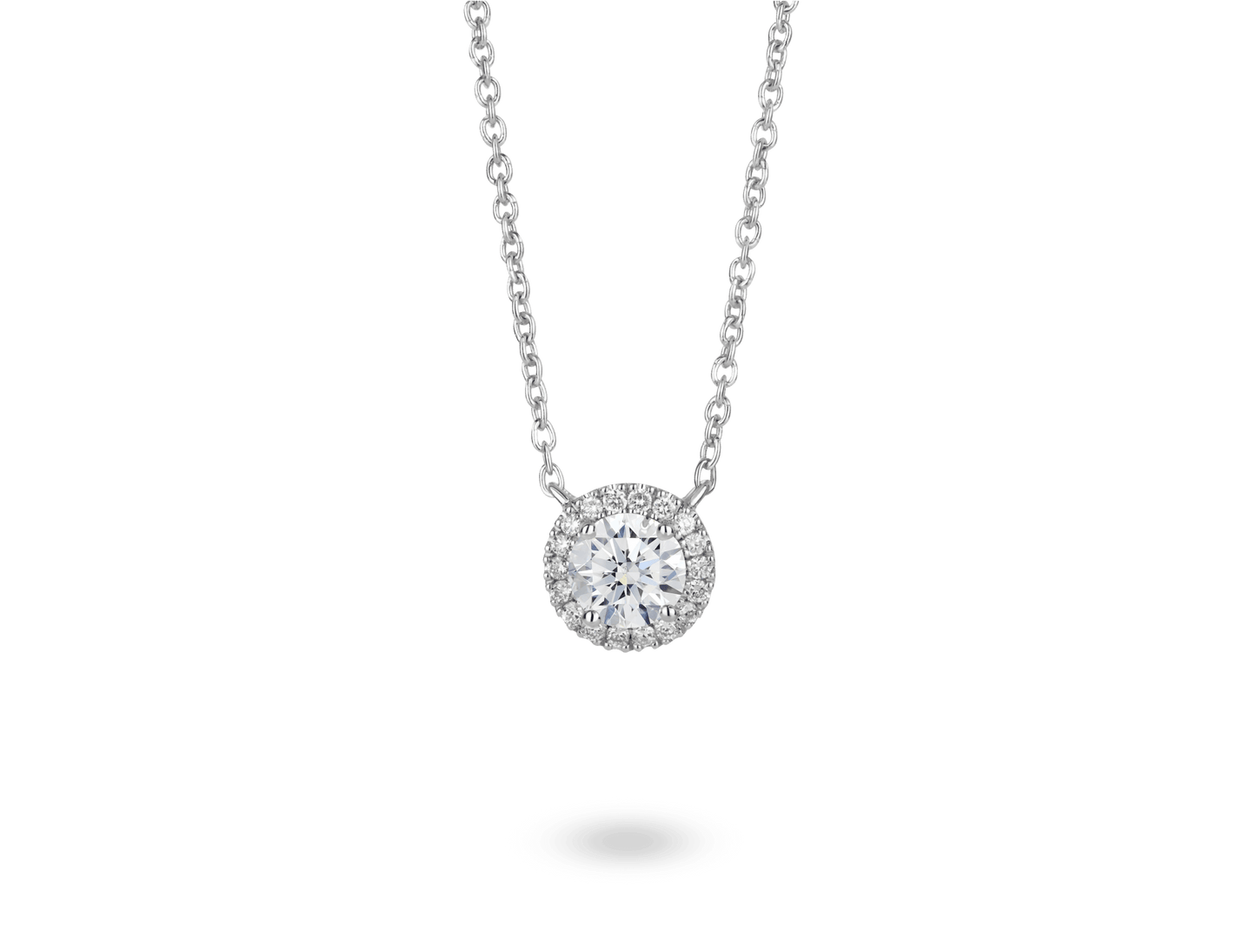 Lab-Grown Diamond 1ct. tw. Halo 14k Gold Pendant | White