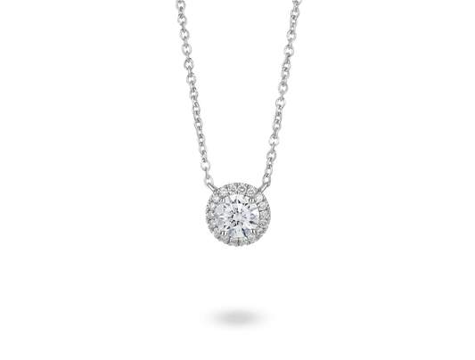 Lab-Grown Diamond 1ct. tw. Halo 14k Gold Pendant | White