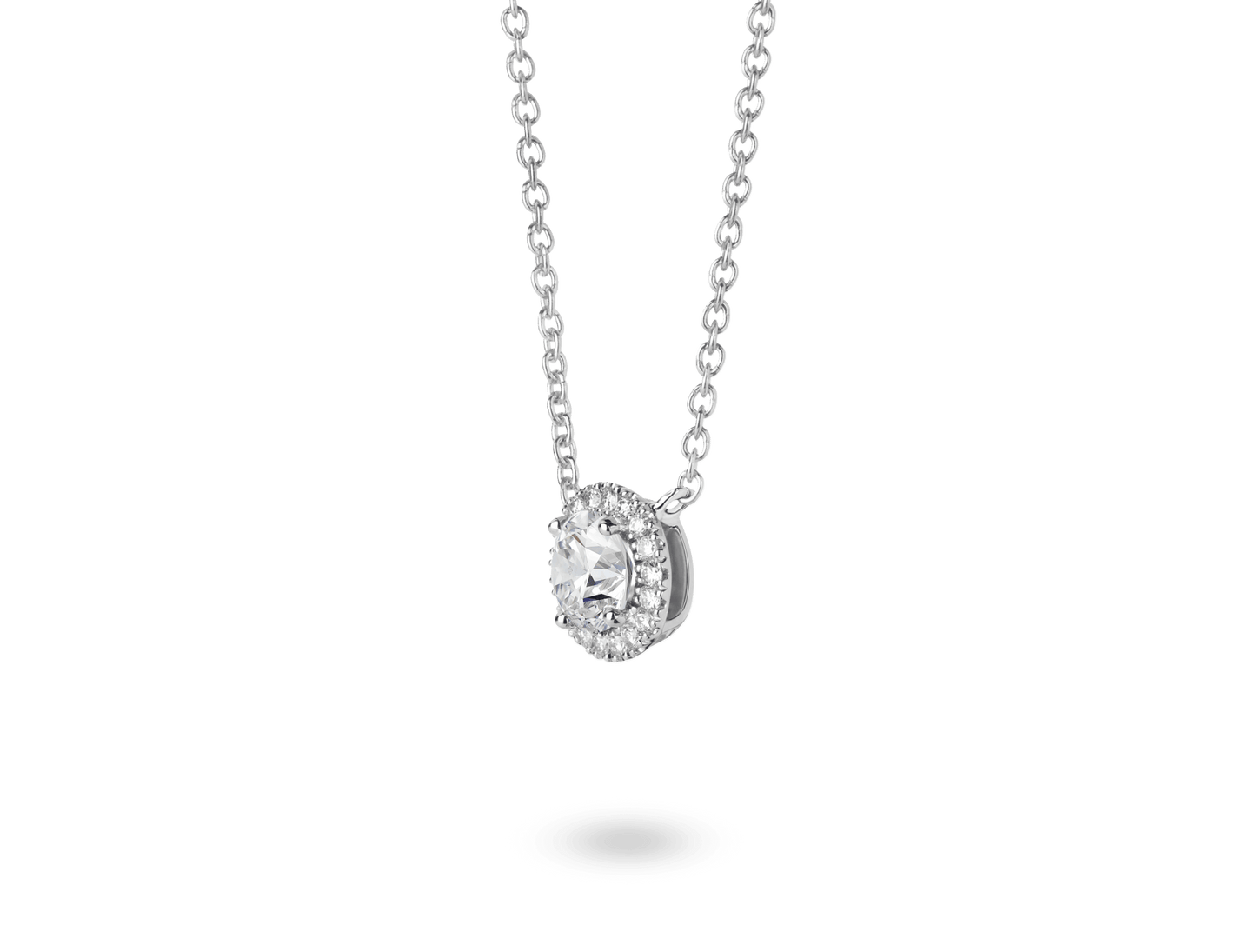 Lab-Grown Diamond 1ct. tw. Halo 14k Gold Pendant | White