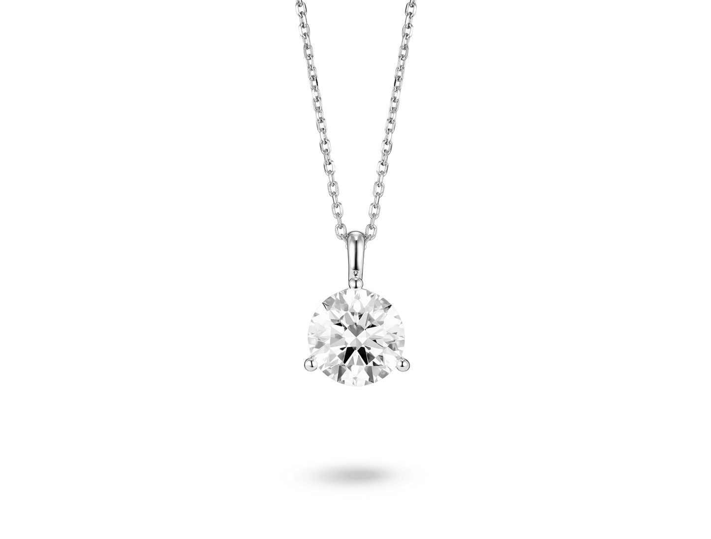 Lab-Grown Diamond 2ct. Round Brilliant Solitaire Bale Pendant | White