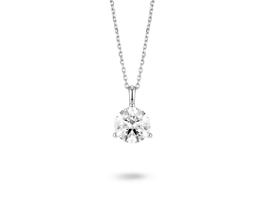 Lab-Grown Diamond 2ct. Round Brilliant Solitaire Bale Pendant | White