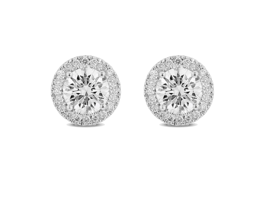 Lab-Grown Diamond 2ct. tw. Halo 14k Gold Earrings