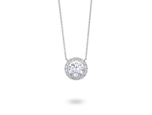 Lab-Grown Diamond 2ct. tw. Halo Pendant | White