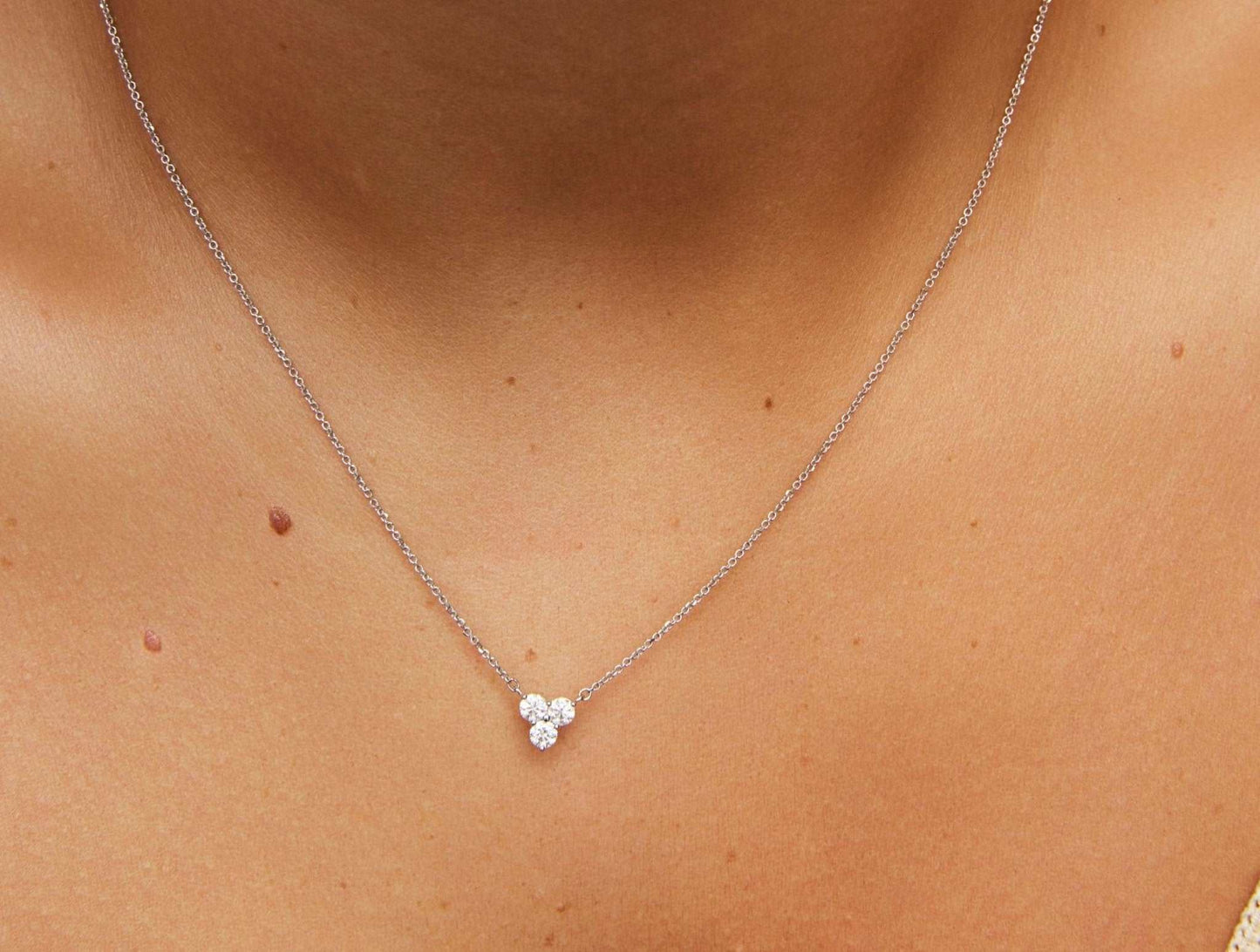 Lab-Grown Diamond ³⁄₁₀ct. tw. Mini Trio Round Brilliant Pendant | White